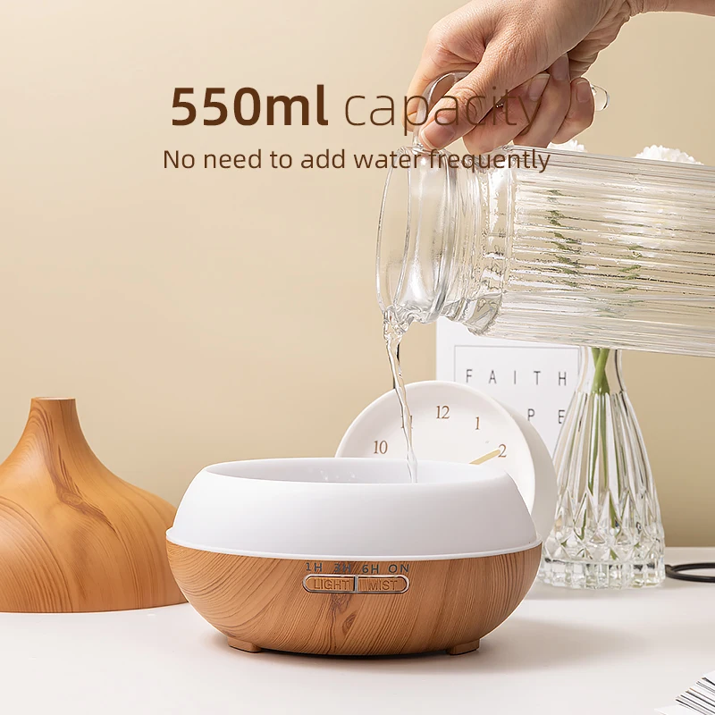 Ambient ความชื้น Air Essential ก้านปักน้ำมันหอมระเหย550Ml Big สเปรย์ Atomizer อัลตราโซนิคไม้ Humidifier Difusor สำหรับ Home