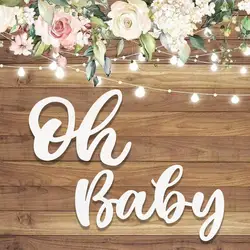 HUIRAN Oh Baby Wooden Letter String Boy Girl Baby Shower Decoraion Birthday Party Decor Gender Reveal Party Wall Sign Supplies