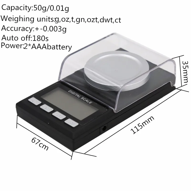 50g/100g 0.001g Pocket Digital Scales High Accuracy Pocket Scale Jewelry Balance Drug Gram Weight for Kitchen Weighing Tool