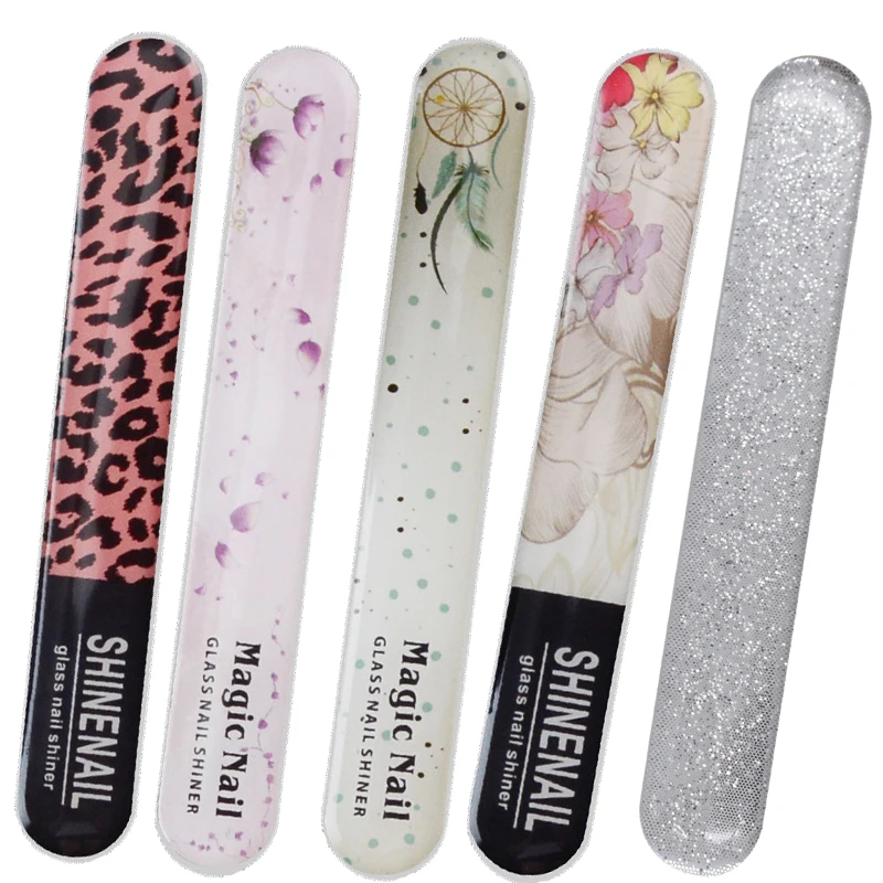 Nail Files And Buffers Set Professional Manicure Pedicure Nail Tools 180 100 Grit Round Polishing Sandblasted Glass Nail File