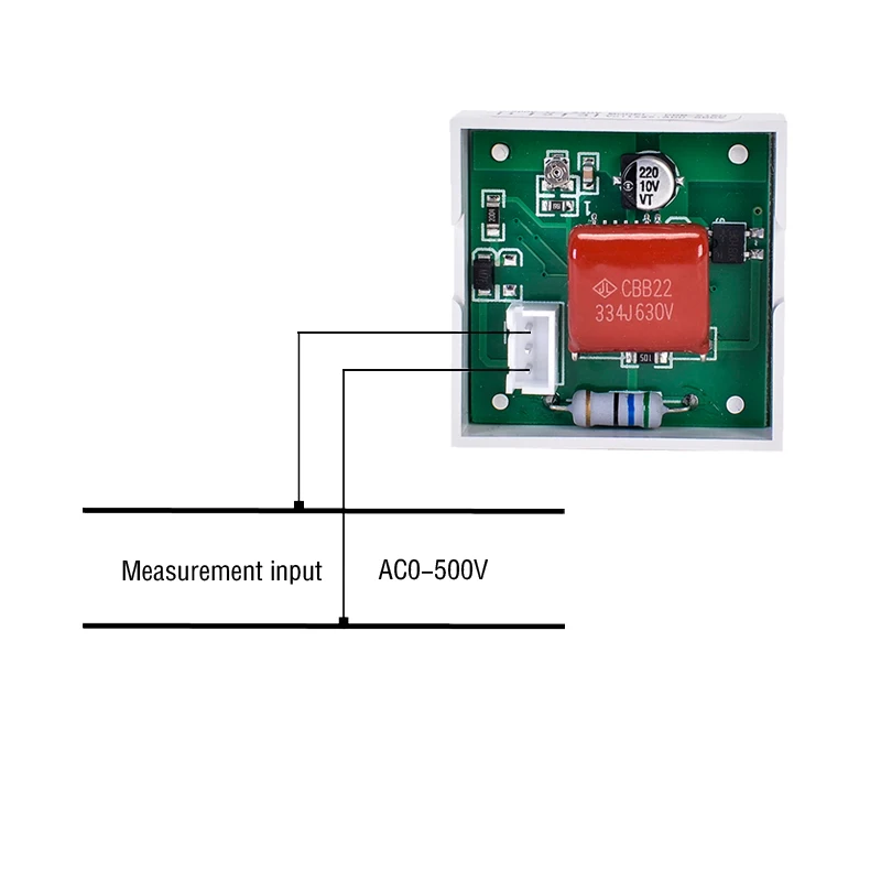 AC Voltmeter For Water Pump Plug-in Board LCD Monitor Smart Chip Voltage Meter White AC0-500V 40*40*25mm