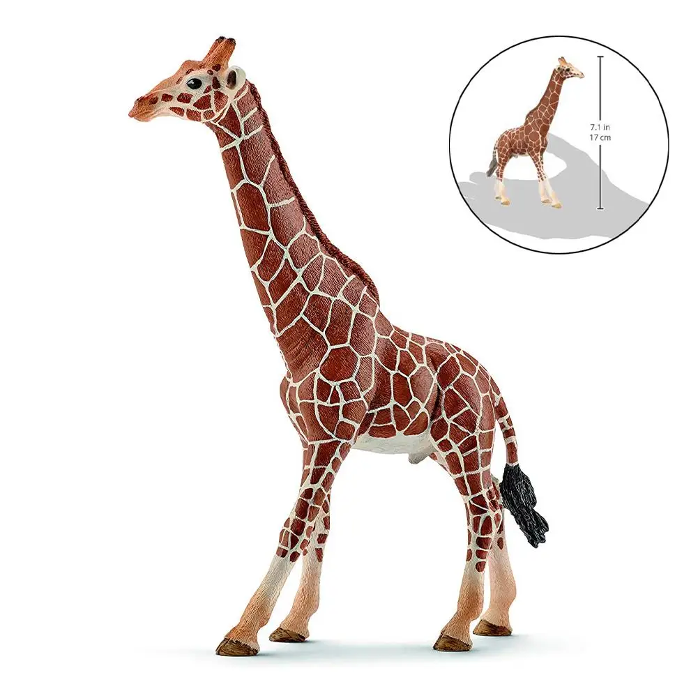 17cm Female Africa Giraffe Wild Life Figurines Toy PVC Model Action Figures Collection Toys For Kids Gift Animal Mold