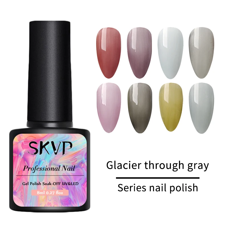 Skpv-esmalte de gel para unhas, cores transparentes, glitter, uv, gel de gelatina, esmalte em gel para secagem