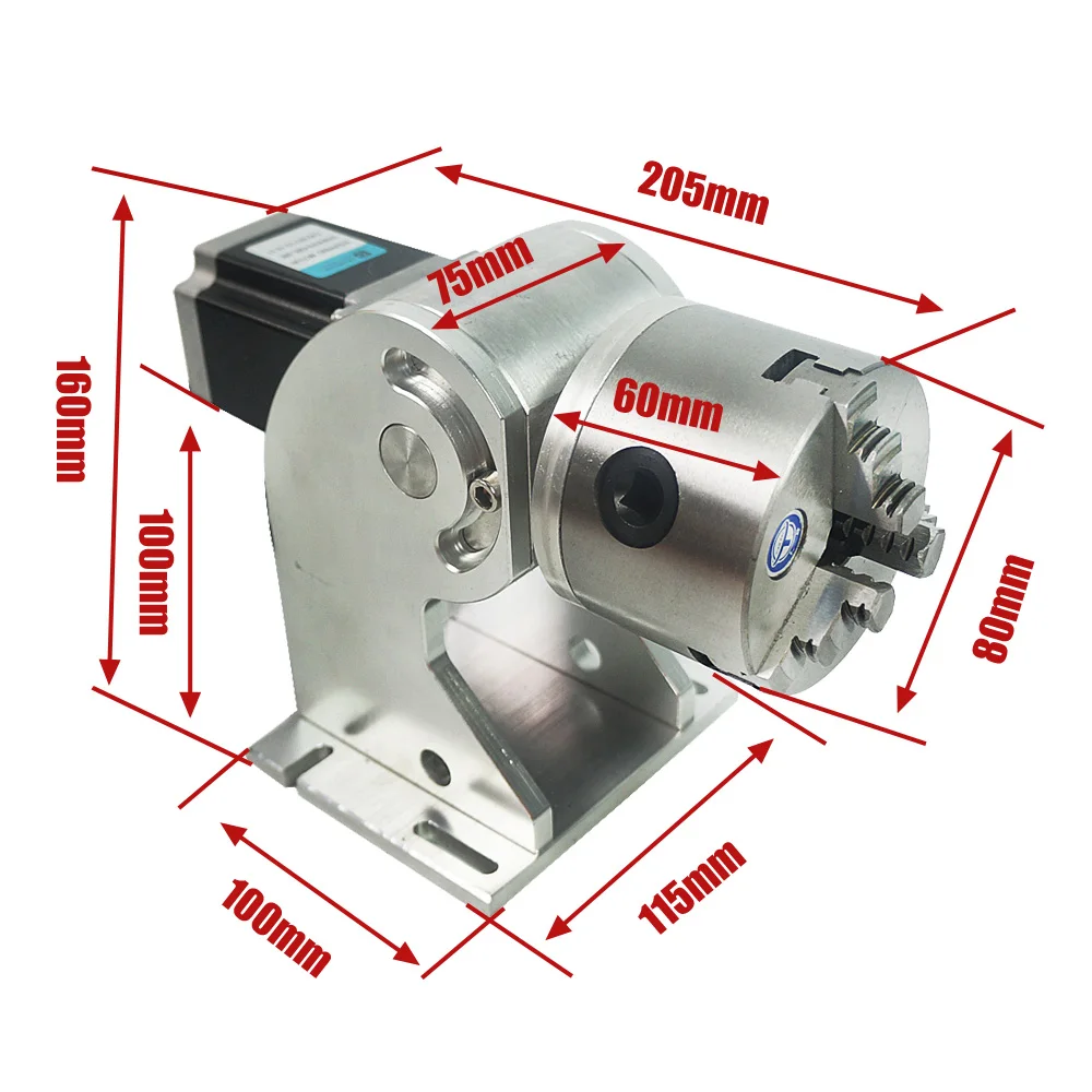 Laser światłowodowy CNC oś obrotowa 80mm do znakowania laserowego tabliczka znamionowa 20w 30w 50w Laser światłowodowy metalowy grawer laserowy