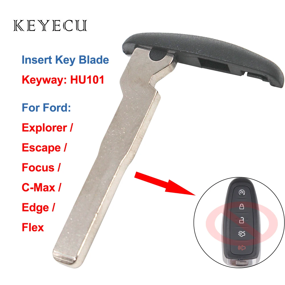 

Keyecu Uncut Insert Emergency Key Blade HU101 for Ford C-Max Focus Escape 2013 2014 2015 2016 2017 2018 2019