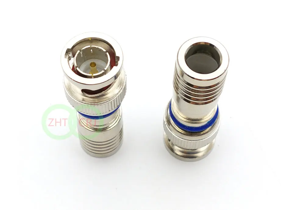 75 ohm BNC male COMPRESSION COAX CONNECTOR RG59 CABLE CCTV adapter New