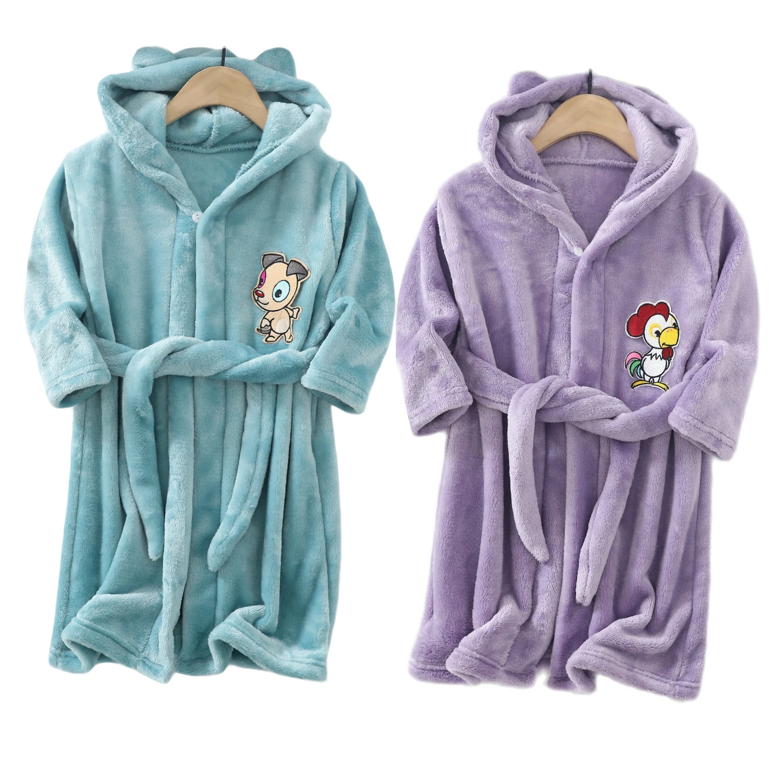 

2022 New Spring Girls Boys Robes Girls Boy Pajamas Summer Children Sleepwear Bathrobe Autumn Kids Hooded Bathrobe Girls Clothing