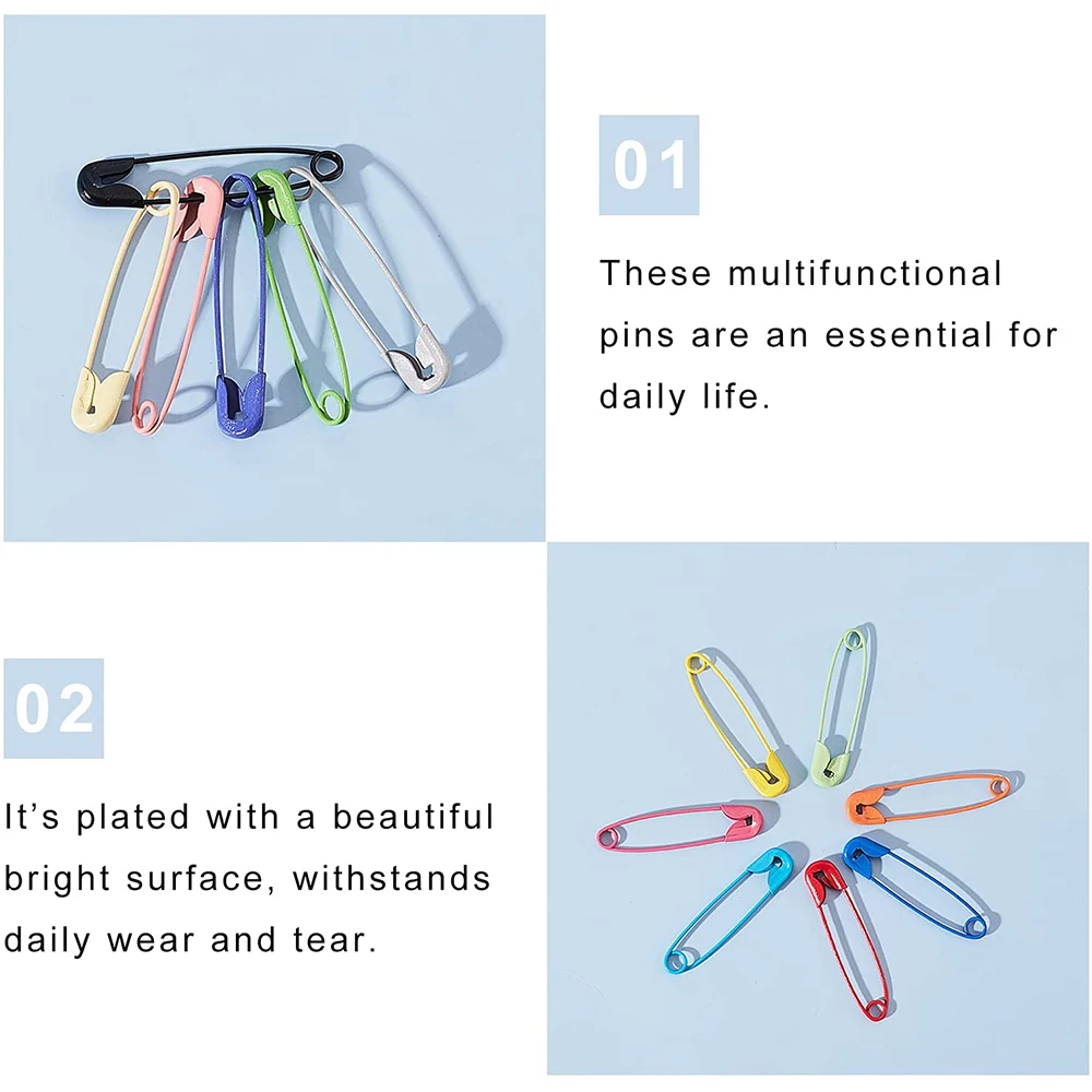 Colorful Safety Pins Metal Clothing Fastening Clip Pin Needles for Sewing Quilting Craft Knitting Stitch Marker Pins 30/100Pcs