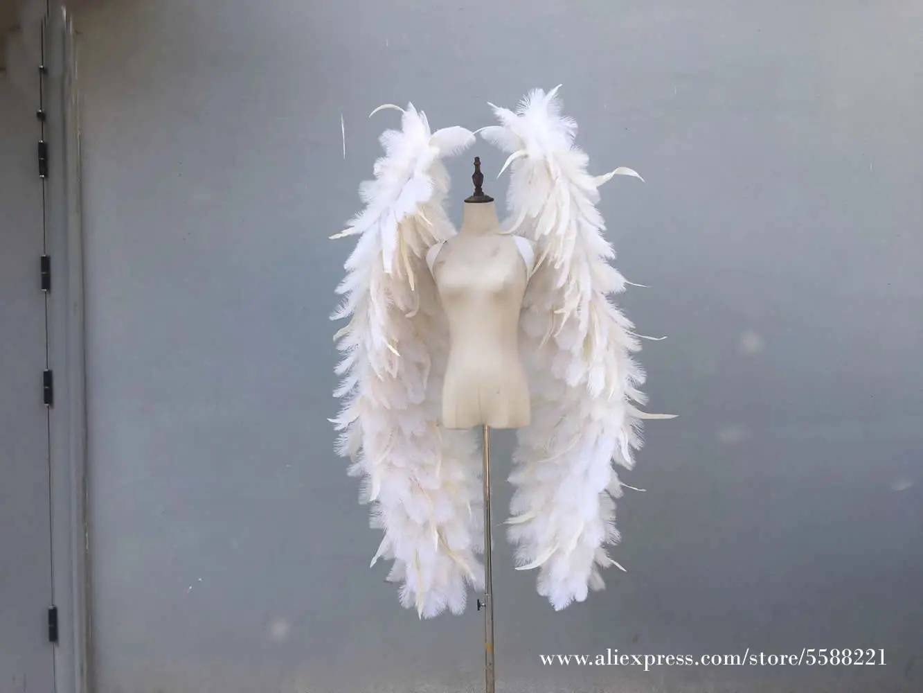 Birthday Party Wedding decor Big white Angel Wings Natural Ostrich Feather handicrafts Girls fairy wing