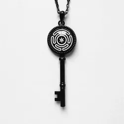 Classic The Key of Solomon Magic Array Necklace Black Stainless Steel Lemegeton Key Witchcraft Amulet Jewelry Accessories