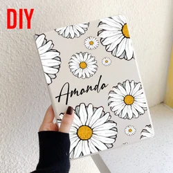 Custom Flowers Name DIY ipad case For Air 4 iPad Pro 2020 10.5 With Pencil Holder 10.2 inch 8th 7th 12.9 Pro 2018 Mini 4 5 Case