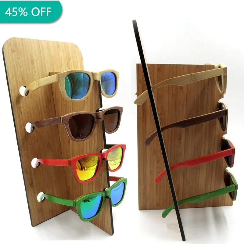 

Wooden Bamboo Glasses Jewelry Display Box Storage Stand Retro Trend Fashion High-End Glasses Display Supplies Rack