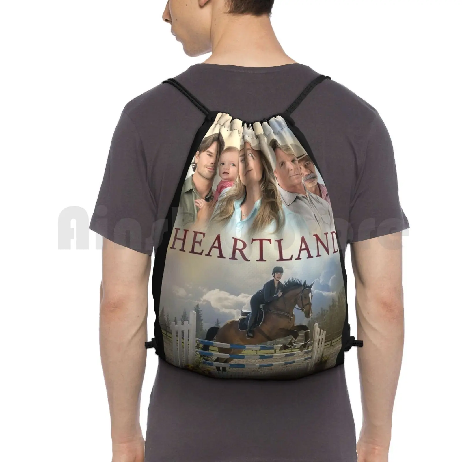 Heartland Backpack Drawstring Bag Riding Climbing Gym Bag Heartland Amyfleming Tyborden Lindsyborden Jackbartlett Timfleming