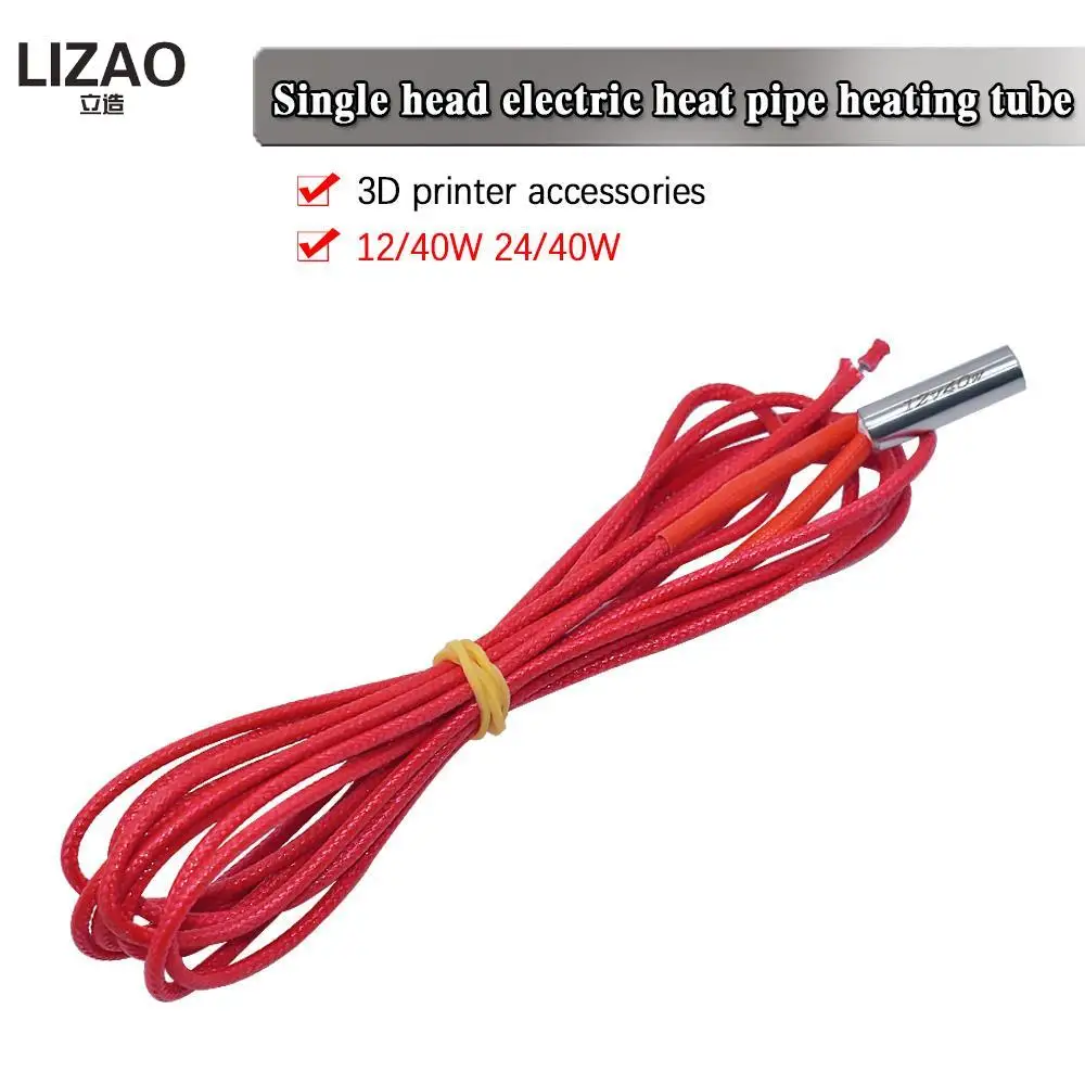 3D Printer Parts Cartridge Heater 12V 24V 40W 30W 6x20 Reprap Cable 100cm For J head Hotend V6 MK8 PT100 Heat Block WAVGAT