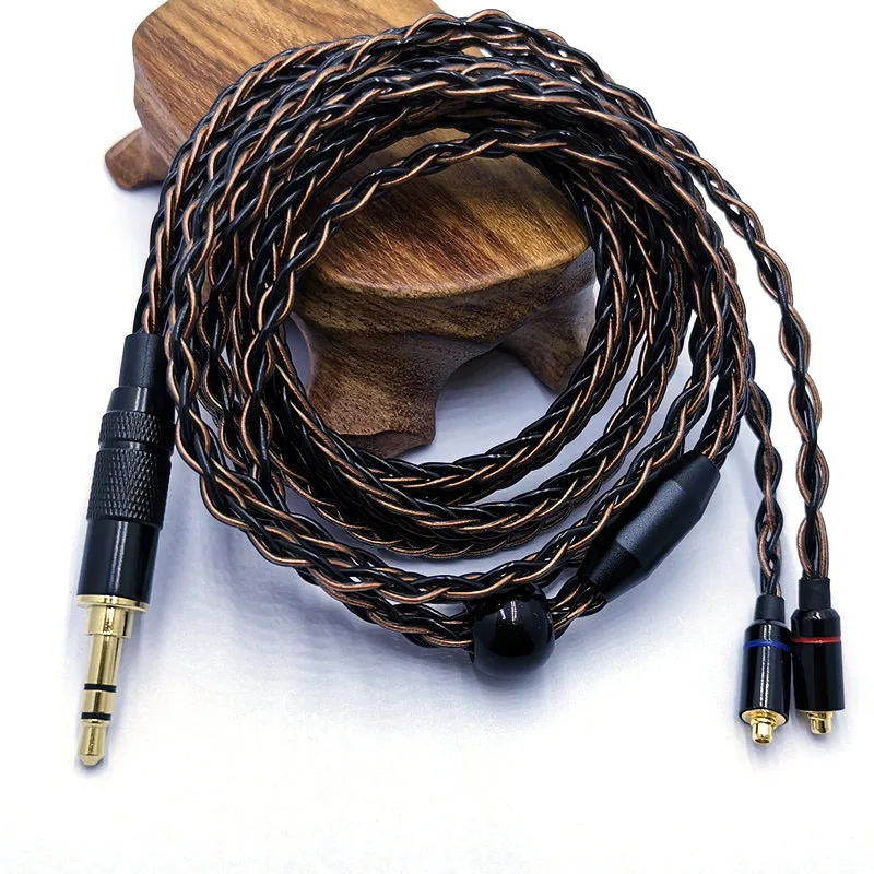 RY-C6 1.2m DIY Replacement Mmcx Cable 3.5/2.5/4.4mm Silver plated Upgraded 8 core wire cable For RY4S plus mmcx earphone cable