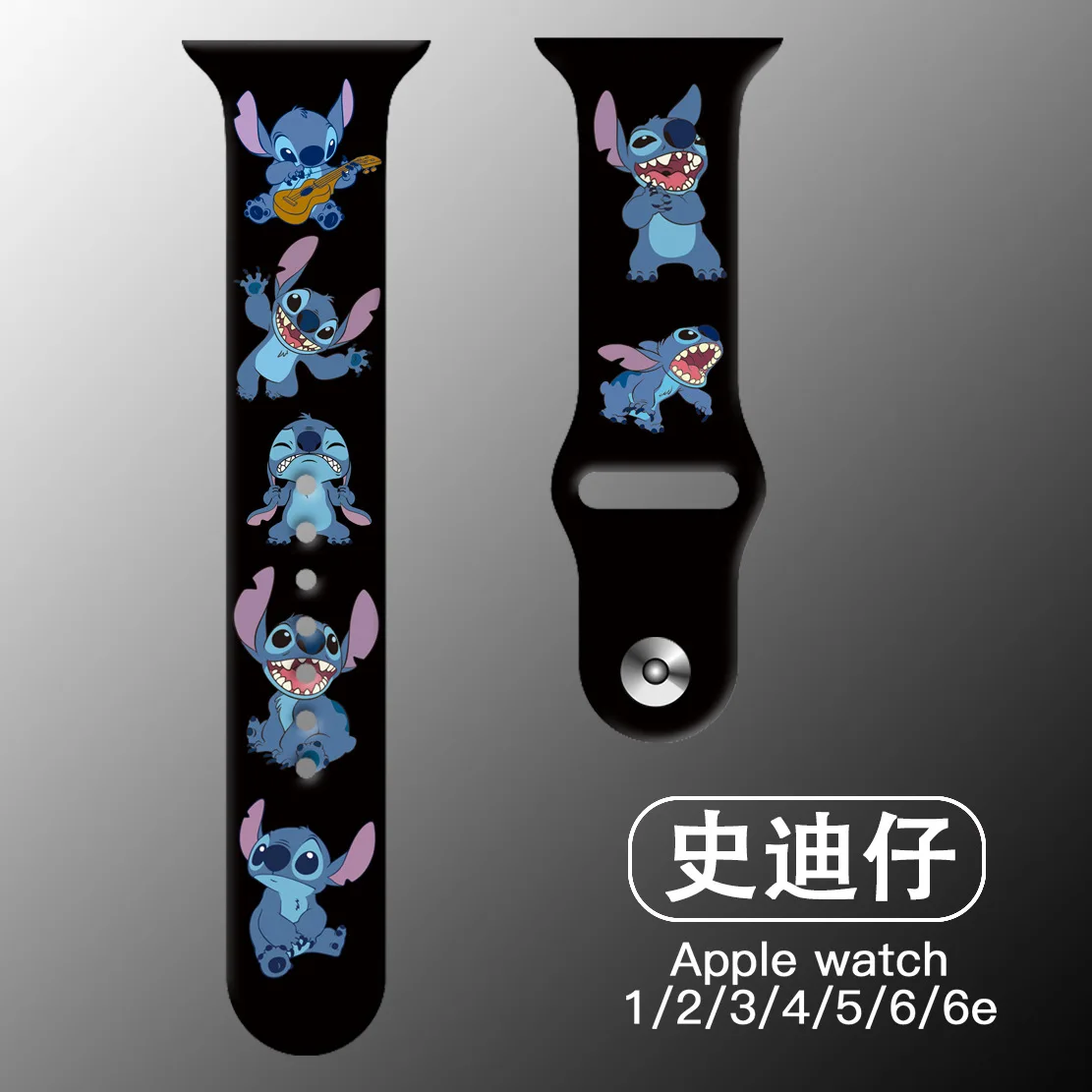 Mickey Stitch Strap Watch band 12 3 4 5 6 se Silicone smartwatch watchband bracelet iWatch 40mm 38mm 42mm 44 mm band