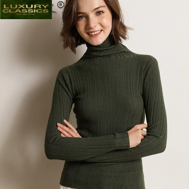 

Fashion Autumn Winter Women's Sweater New 2021 Women's Turtleneck Warm Sweaters for Women Knitted Sweater Truien Dames 06