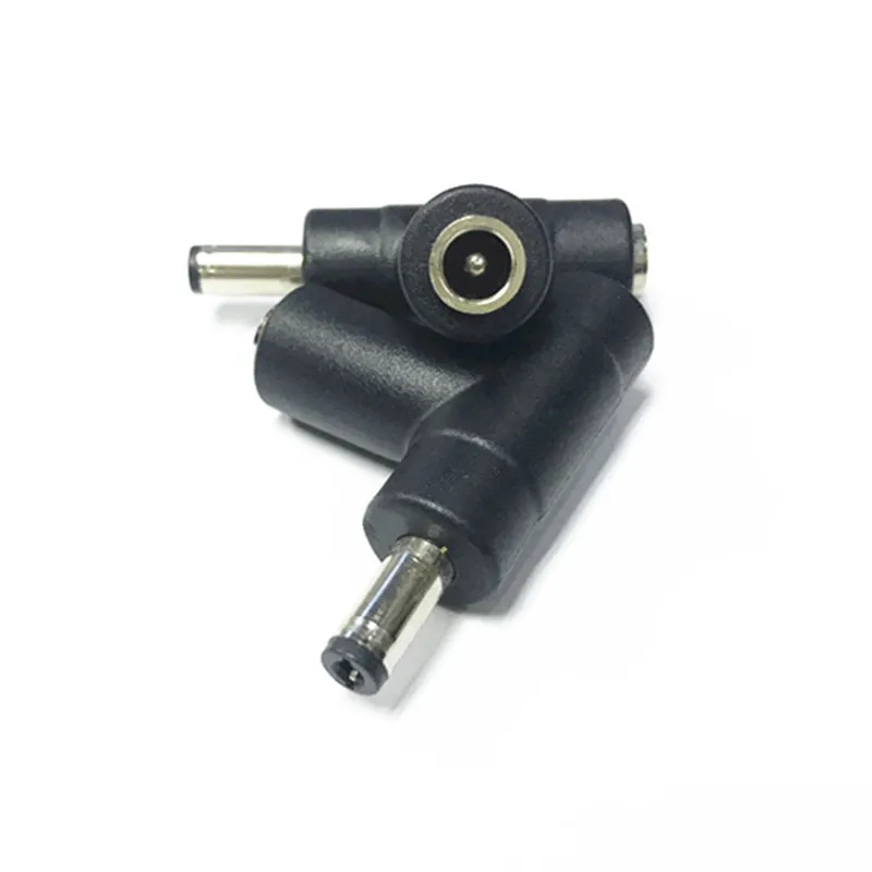 90 degree round head elbow 12V DC5.5-2.1MM one male revolution to 2 female adapter notebook power conversion head adapter