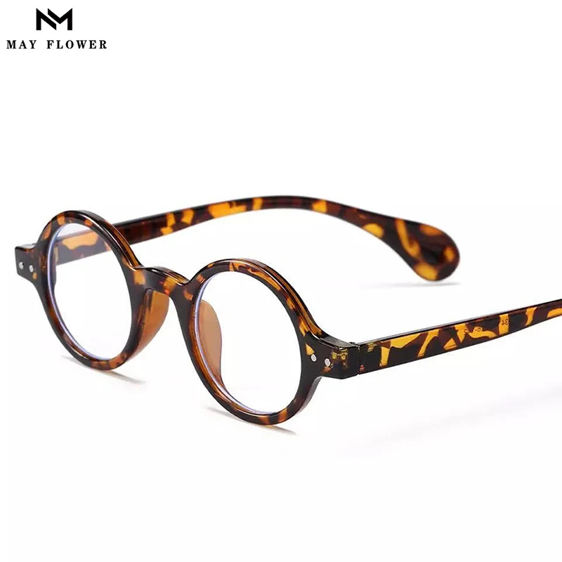 May Flower 2021 New Reading Glasses For Men Blue Light Cut Computer Eyeglasses Frame Women Round Retro Men's Glasses Diopters +2