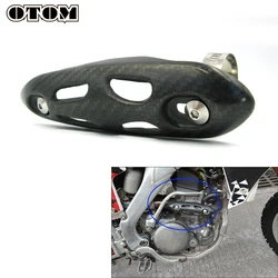 OTOM Motorcycle Exhaust Pipe Guard Carbon Fiber Anti-scalding Board Cover Muffler Protection Heat Shield For Motorbike Universal