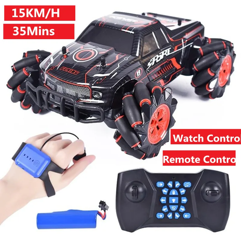 30Mins Playing Time Watch Control RC Drift  Car Toy 4WD Remote Control Car Gesture Sensor Music Dance LED Light Kid RC Toy Gift