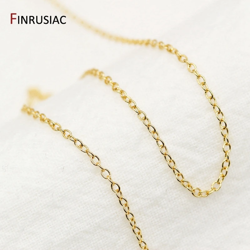 14k Real Gold Plated Chain For Jewelry Making 1.2mm 1.6mm 2.0mm Thin Chain Wholesale Handmade DIY Jewelry Findings