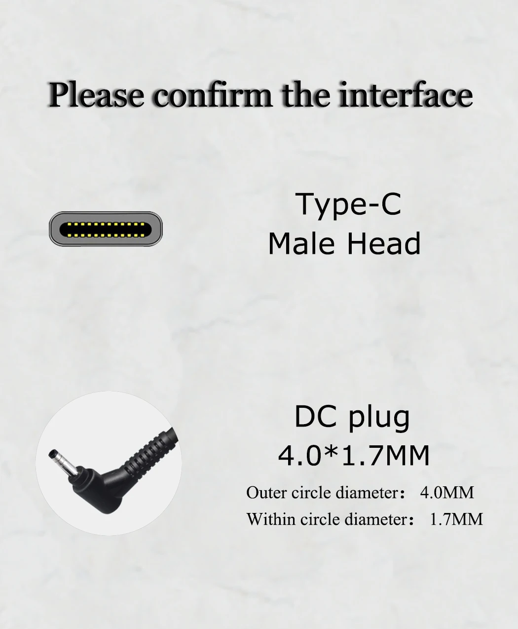 JORINDO 1.5M/4.9FT Type-C male head to 4.0*1.7MM PD Emulator Fast charging cable,USB-C to 4017 charger line 20V 3.25A 65W