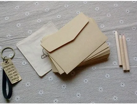 (10 Pieces/lot) 7*10cm Vintage Kraft Paper Envelopes Mini Greeting Card Membership Card Envelopes