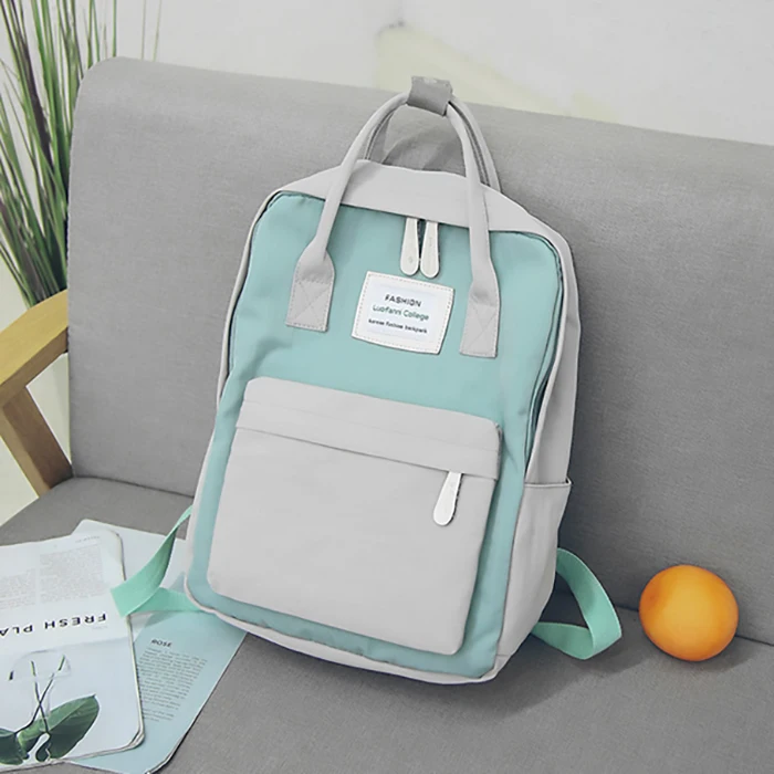 2021 New Style Japanese and Korean College Style Backpack Literary Small Fresh Nylon Student Schoolbag Multifunctional Backpack