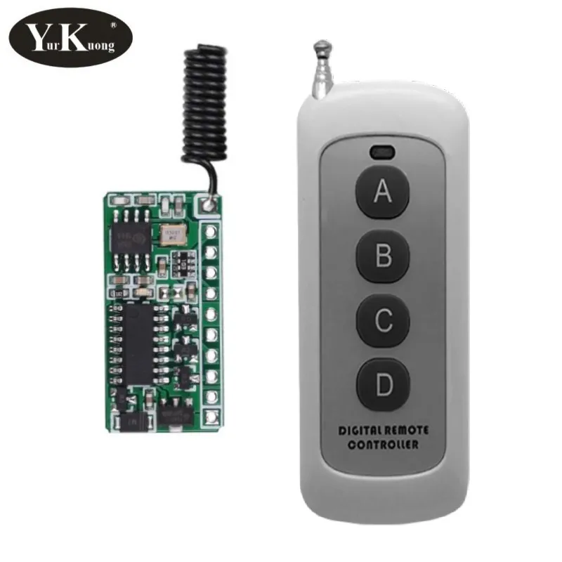 

4CH TTL Remote Control Module 2A Decoding Wireless Receiver Module LOW Level DC3.V-12V 5V Output 4ch GND - Module Door Access