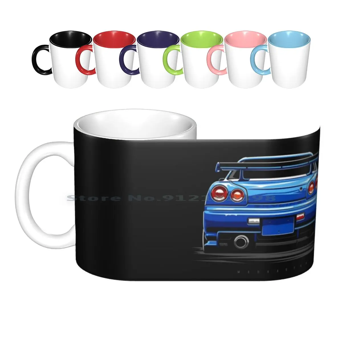 Rear Skyline Gtr Ceramic Mugs Coffee Cups Milk Tea Mug Car Cars Motors Automotive Vehicle Automobile Sportcar Japan Jdm Racing