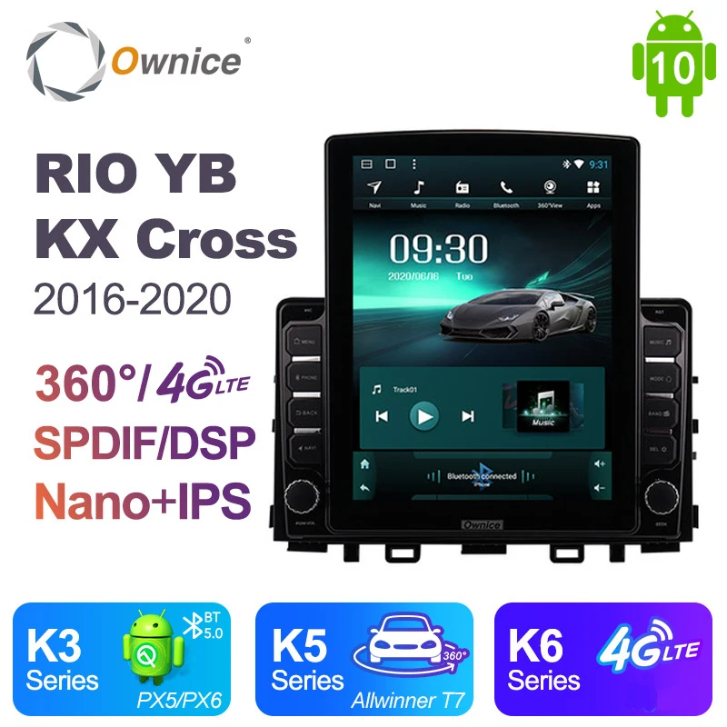 Ownice DSP 4G LTE Android 10.0 Car DVD Player For KIA RIO YB KX Cross 2016 - 2020 Multimedia Video GPS Navi Map Wifi RDS Radio