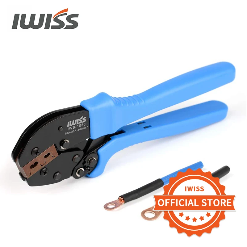 iwiss crimping tools para ot abertura terminais open barrel conectores cabo lug crimper alicadores capacidade awg118 iws1030 01