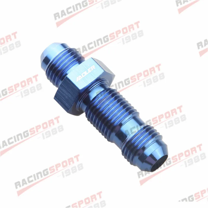 AN6 AN-6 AN6 Straight AN Bulkhead Adpater Fitting Adaptor Aluminum Black/Blue