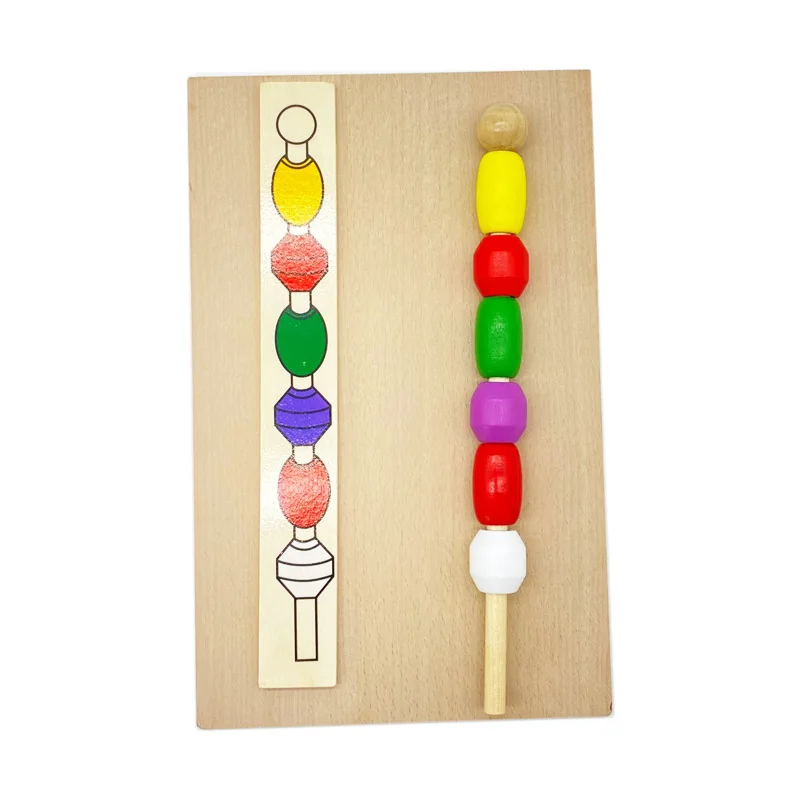 Treeyear Montessori per bambini giocattoli educativi in legno colorato forma bastone perline giocattoli regali per bambino