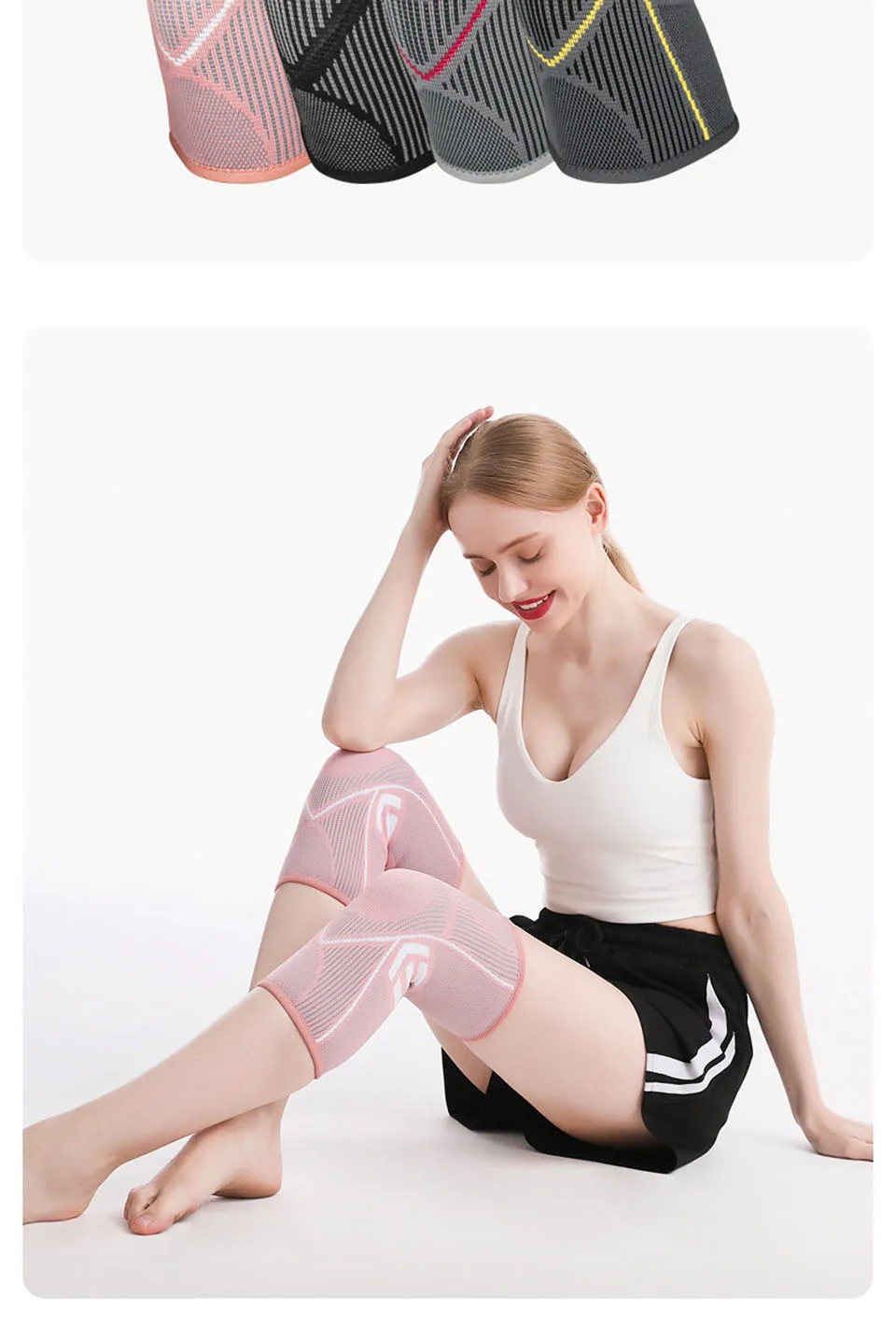 AOLIKES 1PCS Kniebandage Unterstützung für Arthritis Gelenk Nylon Sport Fitness Kompression Ärmeln Knieschoner Radfahren Laufen Schutz – Detail 13