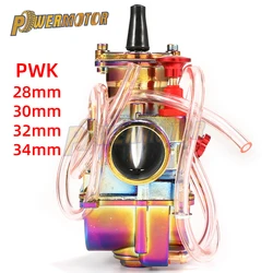 Dirt Bike 250cc Motorcycle Flat Curtain Carburetor PWK 28 30 32 34mm 2T 4T Colorful Power Jet Enduro Spare Parts Wholesale