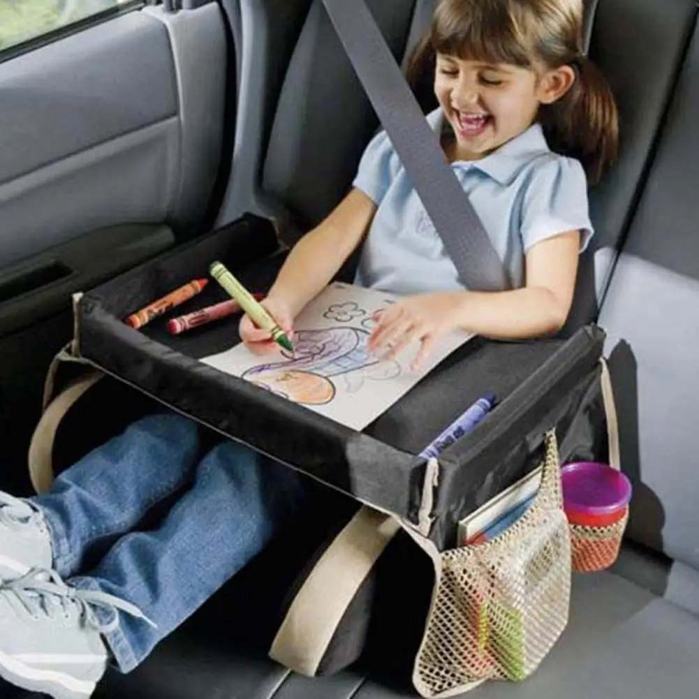 

Kids Car Seat Travel Tray Waterproof Safety Seat Play Snack Draw Table Organizer Storage For Car Seats Strollers Home Travel