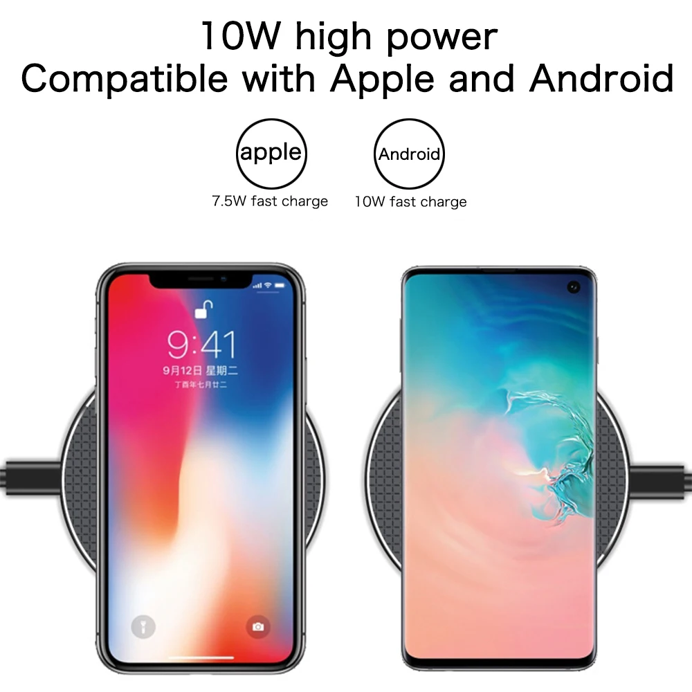 10w qi rápido carregador sem fio para iphone 11 12 max x xs xr 8 plus para xiaomi huawei samsung nota 9 s10 plus telefone usb carregador almofada