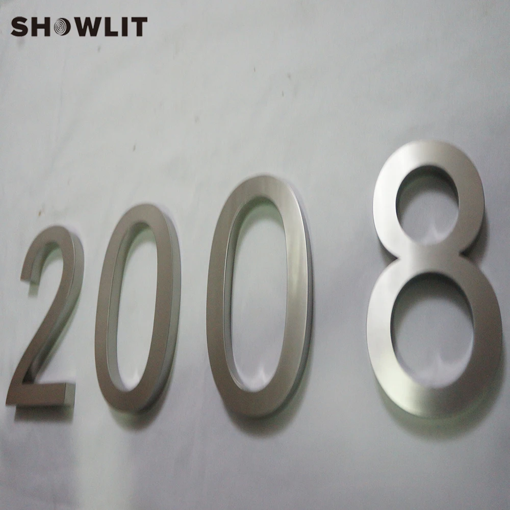 12'' Brushed Steel Door Numbers Custom Made Modern Numbers For Home Decoration Individual Home Numbers