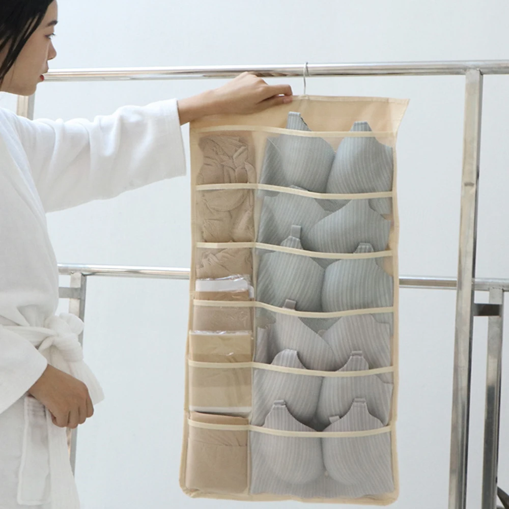 8-36 Lưới Hai Mặt Đồ Lót Áo Ngực Lưu Trữ Đồ Có Thể Giặt Tủ Quần Áo Gắn Cửa Treo Túi Quần Áo Tất Ngắn Chia hộp Cho Gia Đình