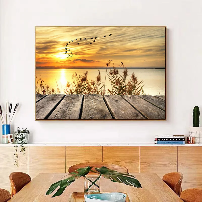 5D Diamond Painting Flower Sunset Idyllic Landscape Diamond Embroidery Cross Stitch Kits Art Mosaic Drill Home Decor Gifts