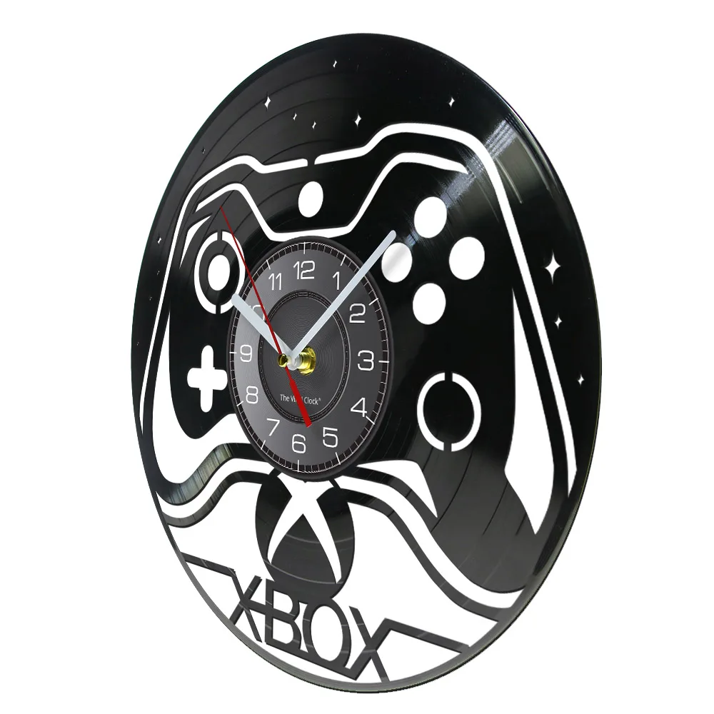 Gamepad Controller Vinyl Album Record Clock Joypad Game Room Vintage Decor For Boy Bedroom Joystick Vinyl Disk Crafts Watches