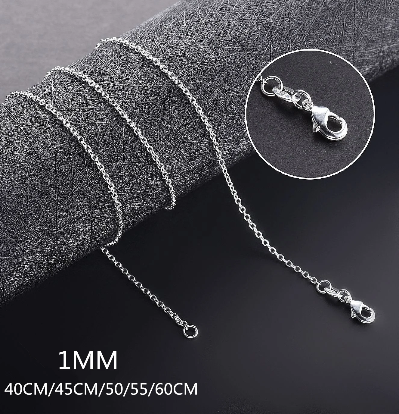 Wholesale 925 Sterling Silver 5pcs/ 18'' 45cm Fine Chain OF-Chain Necklaces For Women Fashion Jewelry Silver Necklace