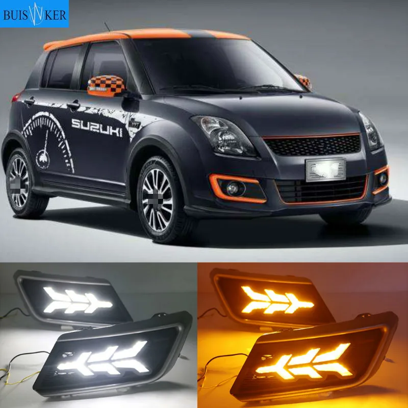 

1Pair DRL For Suzuki Swift 2013 2014 2015 2016 Car LED Driving Daytime Running Lights White car styling fog lamp cover