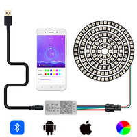 WS2812 Led Ring Individually Addressable Pixel 5050 RGB WS2812B IC Bult-in Module With SP110E Bluetooth USB Controller DC5V