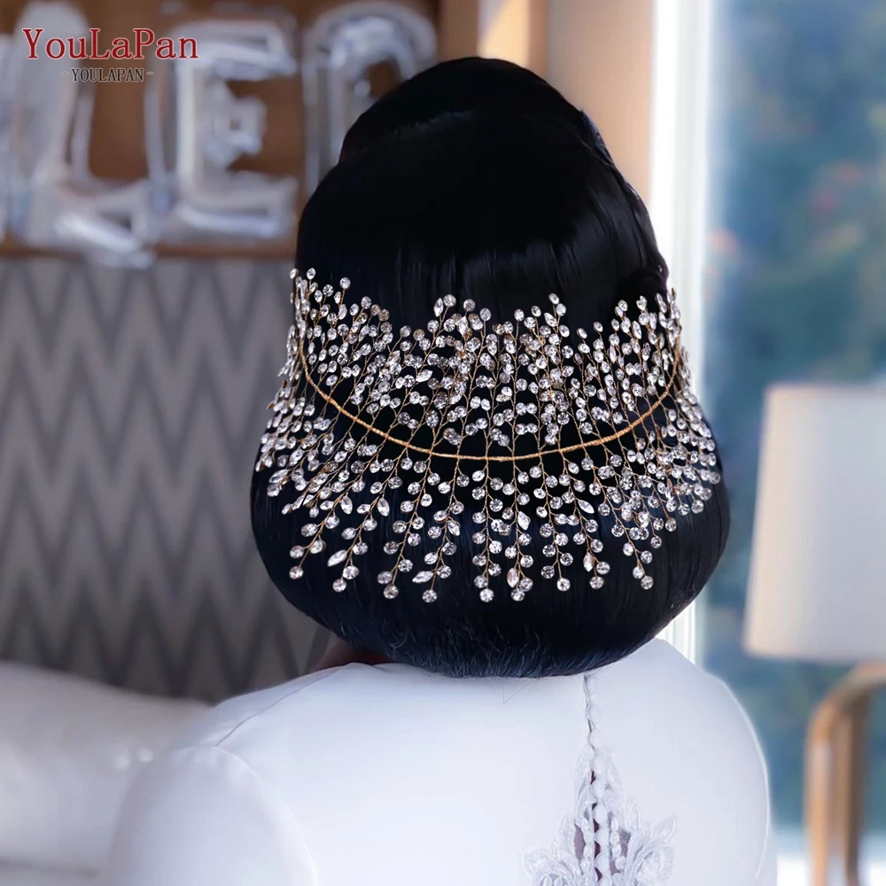 TOPQUEEN HP258 Luxury Crystal Wedding Headband Handmade Rhinestone Bridal Headpieces Wedding Hair Jewelry Headband Accessories