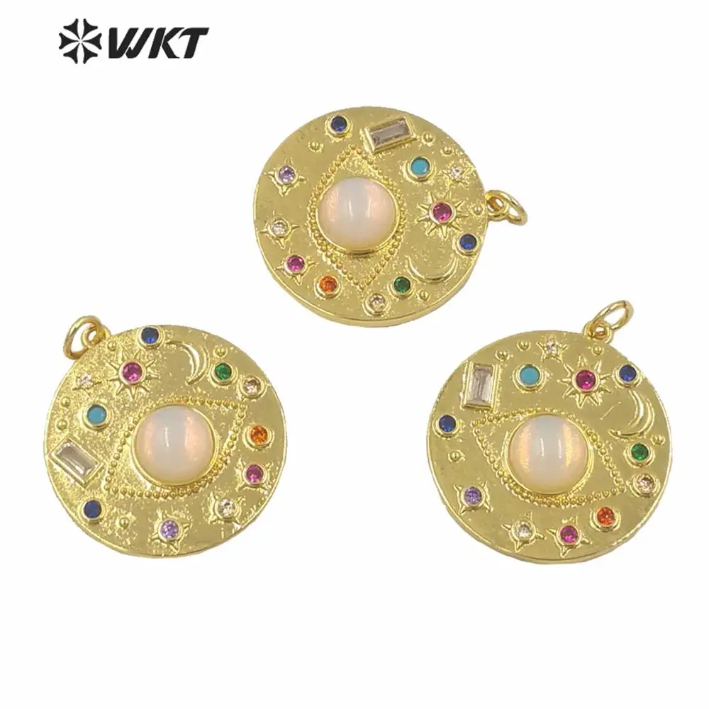 

MP184 Handmade Boho Opal Eye CZ Pendant Bijoux Pendants For Women Turkish Evil Eye Lucky Pendant Jewelry Full Gold Plated