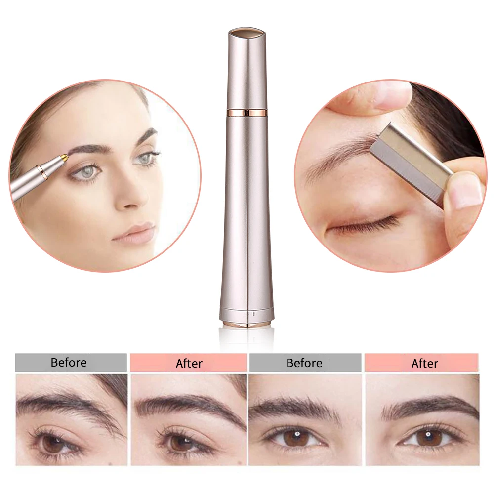 Depiladora eléctrica para cejas para mujer, Mini depiladora de maquillaje para cejas, afeitadora portátil, eliminador de vello Facial