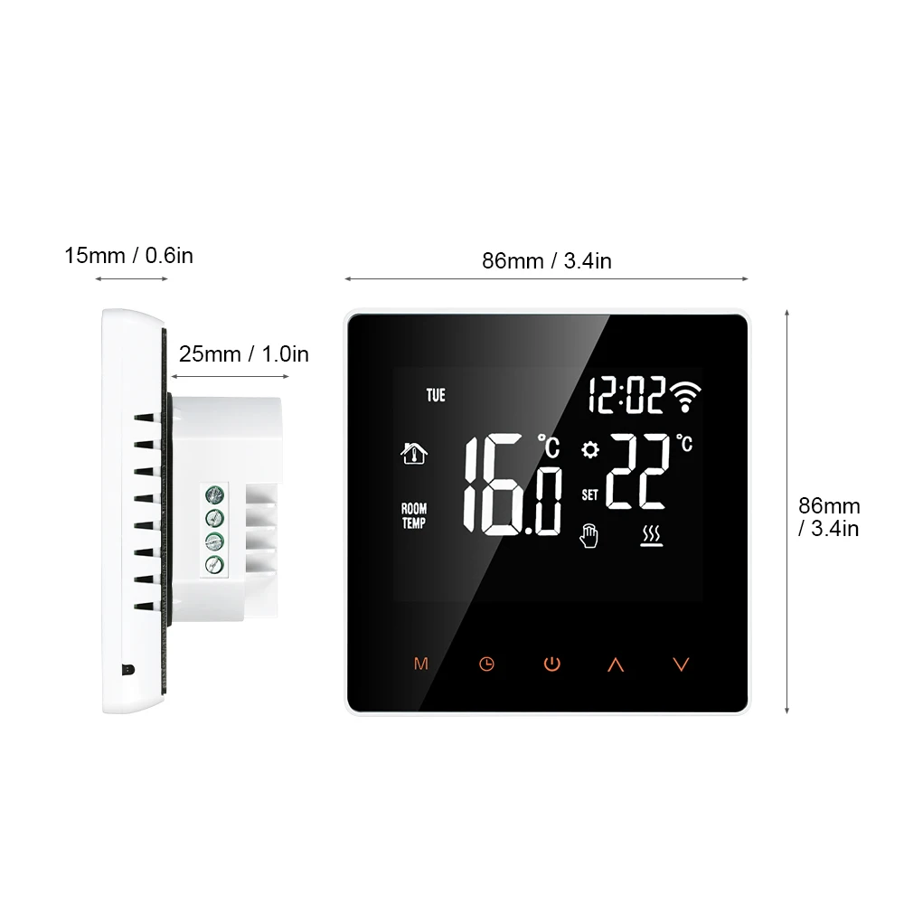 AVATTO-Termostato Inteligente con WiFi, Control Remoto de Temperatura de Caldera de Agua/Gas para Calefacción de Suelo Eléctrico, Google Home, Alexa